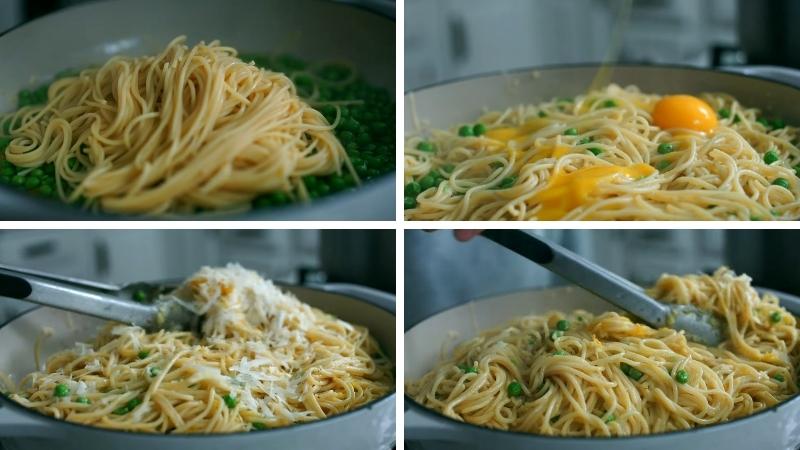 Làm spaghetti đậu Hà Lan