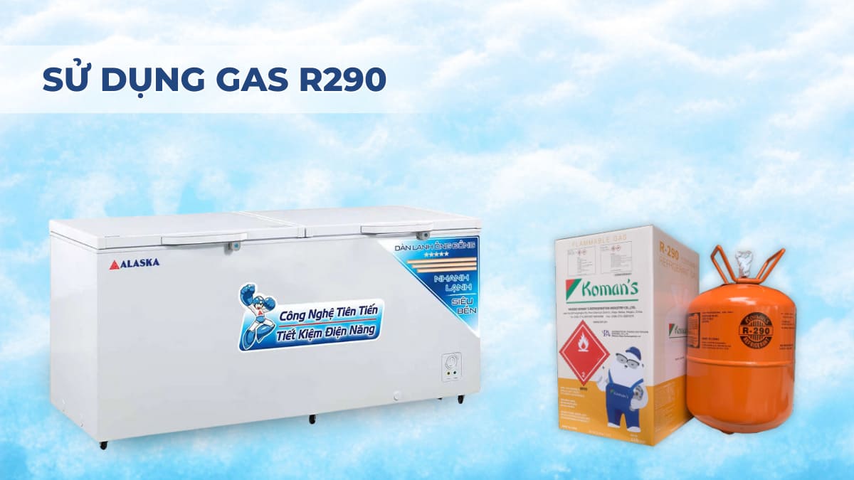 Tủ Đông Alaska 588 Lít HB-890C sử dụng gas R290 có hiệu suất làm lạnh cao