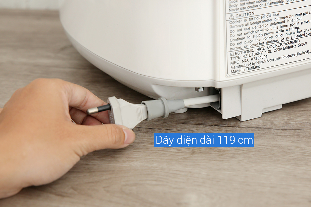 Hình ảnh sản phẩm - [RZ-D10XFY-GWH] Nồi cơm điện tử Hitachi 1 lít