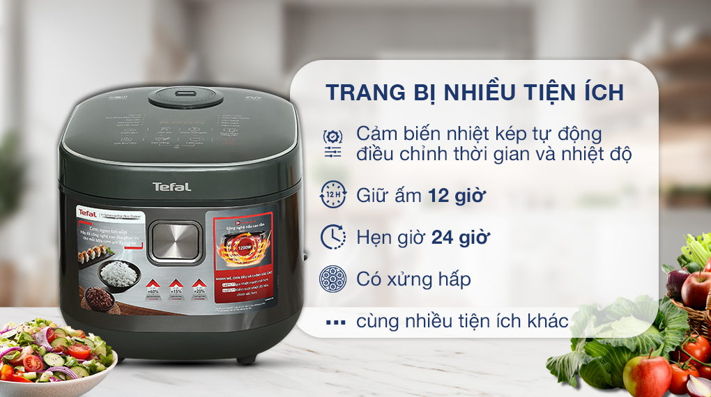 Nồi cơm cao tần Tefal 1.8 lít RK818A68 - Tiện ích