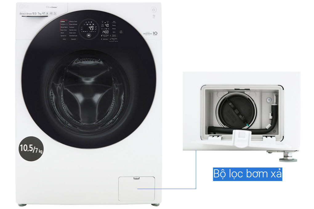 Hình ảnh sản phẩm - [FG1405H3W1] Máy giặt sấy LG Inverter 10.5 kg/7 kg 