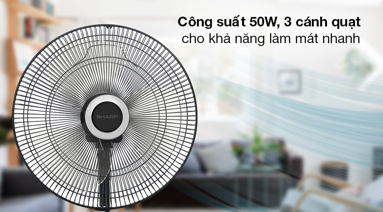 Quạt lửng Sharp PJ-L40RV-DG - Tạo luồng gió mát trải rộng, làm mát tối ưu với công suất 50W