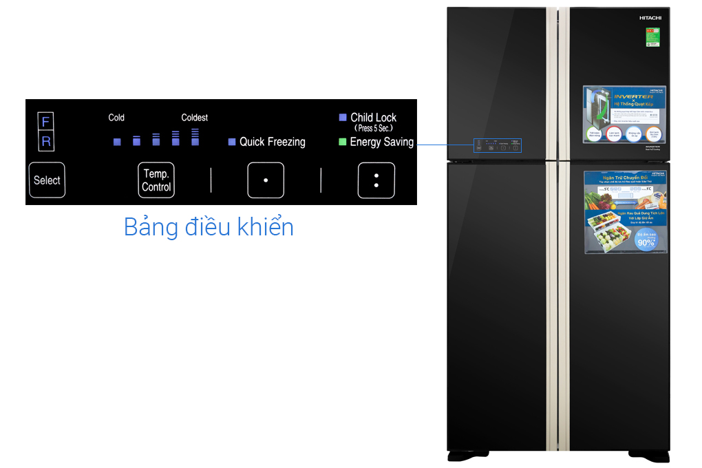 Hình ảnh sản phẩm - [R-FW650PGV8-GBK] Tủ lạnh Hitachi Inverter 509 lít