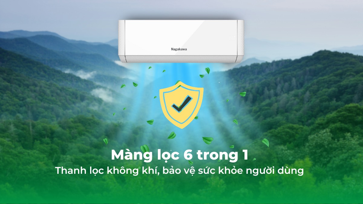 Màng lọc 6 trong 1 mang đến không gian phòng trong lành cho người dùng