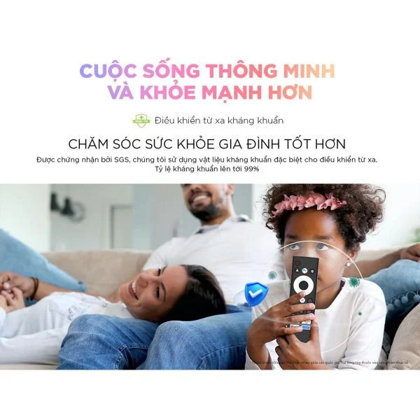 Cả gia đình được bảo vệ với điều khiển kháng khuẩn từ Coocaa 55Y72