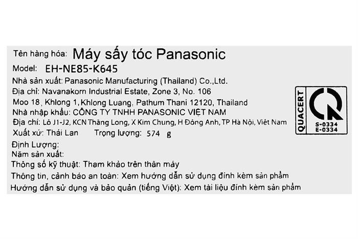 Hình ảnh sản phẩm - [EH-NE85-K645] Máy Sấy Tóc Panasonic 2500W