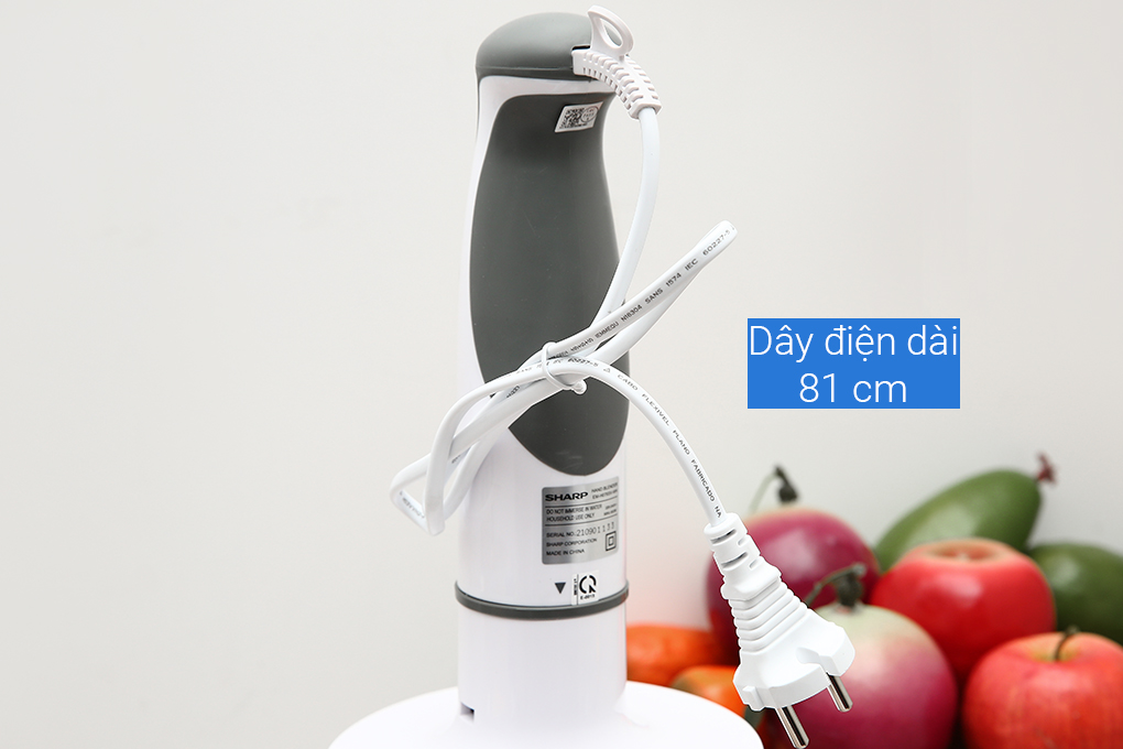 Hình ảnh sản phẩm - [EM-H076SV-WH] Máy xay sinh tố cầm tay Sharp EM-H076SV-WH