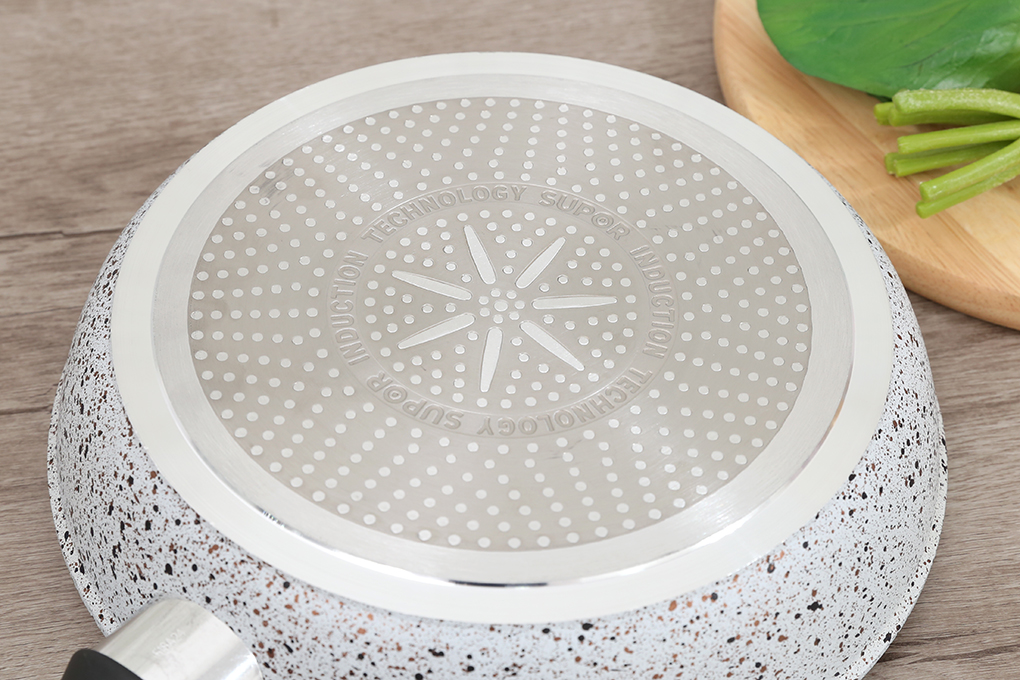 Hình ảnh sản phẩm - [F23A24IH] Chảo nhôm chống dính vân đá đáy từ 24 cm Supor (6 cái/thùng)