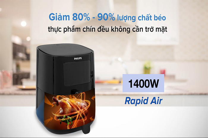 Hình ảnh sản phẩm - [HD9252/90] Nồi Chiên Không Dầu Philips 4.1 Lít