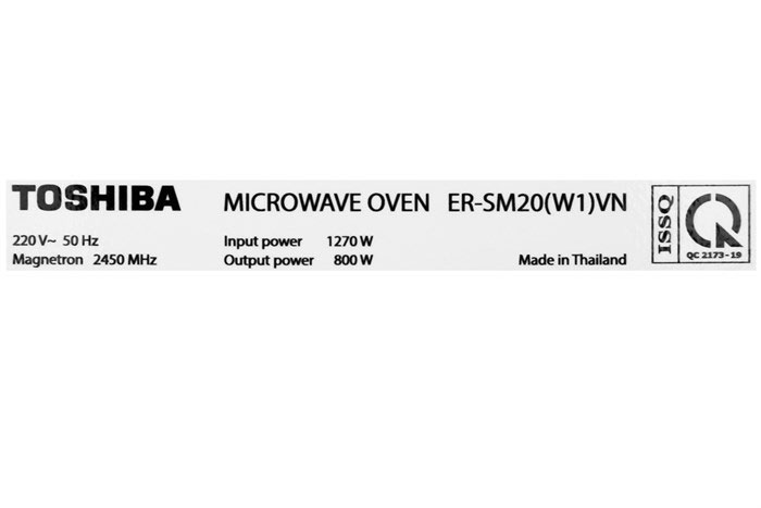 Hình ảnh sản phẩm - [ER-SM20(W1)VN] Lò Vi Sóng Toshiba 20 Lít
