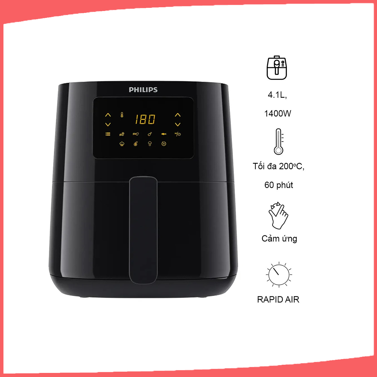 Hình ảnh sản phẩm - [HD9252/90] Nồi Chiên Không Dầu Philips 4.1 Lít