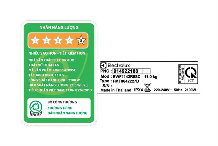 Hình ảnh sản phẩm - [EWF1142R9SC] Máy giặt Electrolux UltimateCare 900 Inverter 11kg