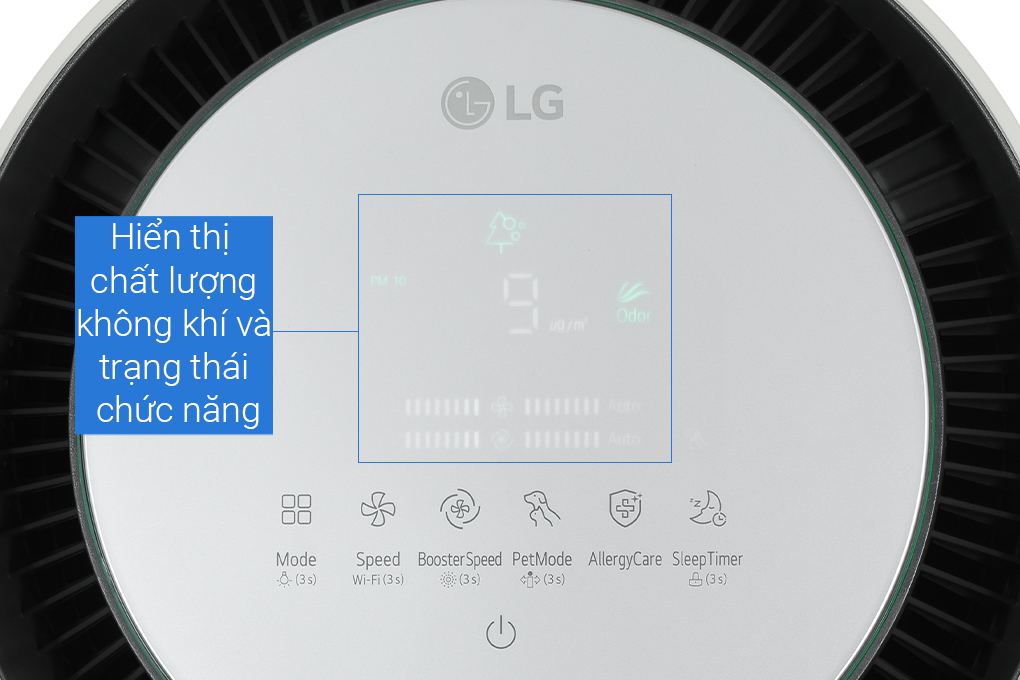 Máy lọc không khí LG PuriCare 360 Alpha Single AS65GDBY0.ABAE 48W - Bảng điều khiển