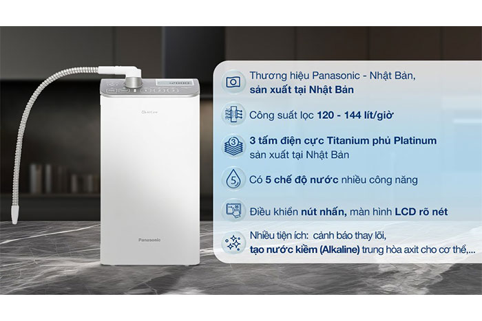 Hình ảnh sản phẩm - [TK-AS500-ZVN] Máy Lọc Nước Ion Kiềm Panasonic 3 Tấm Điện Cực
