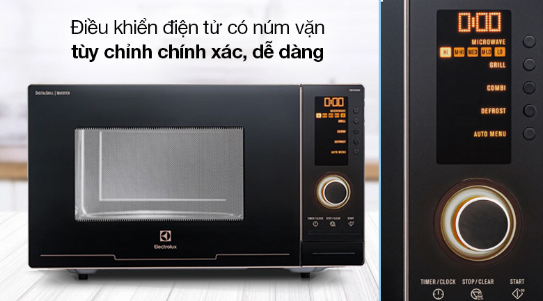 Lò vi sóng Electrolux EMS2382GRI 23 lít - Điều khiển điện tử kèm núm vặn