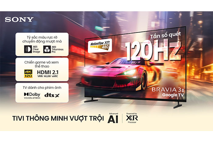 Hình ảnh sản phẩm - [K-85XR30M2] Sony Google Smart TV BRAVIA 3 II 85 Inch