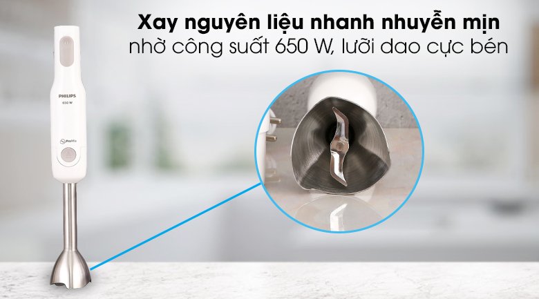 Máy xay sinh tố cầm tay Philips HR2537 - Tốc độ xay mạnh mẽ
