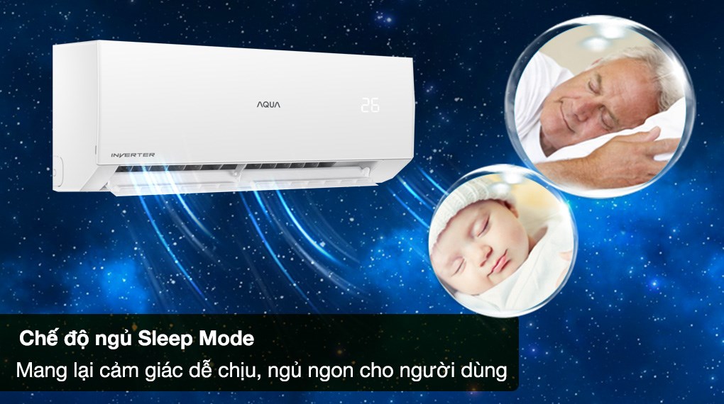 Máy lạnh AQUA Inverter 2 HP AQA-RV18QE - Chế độ ngủ Sleep Mode mang lại giấc ngủ ngon cho người dùng
