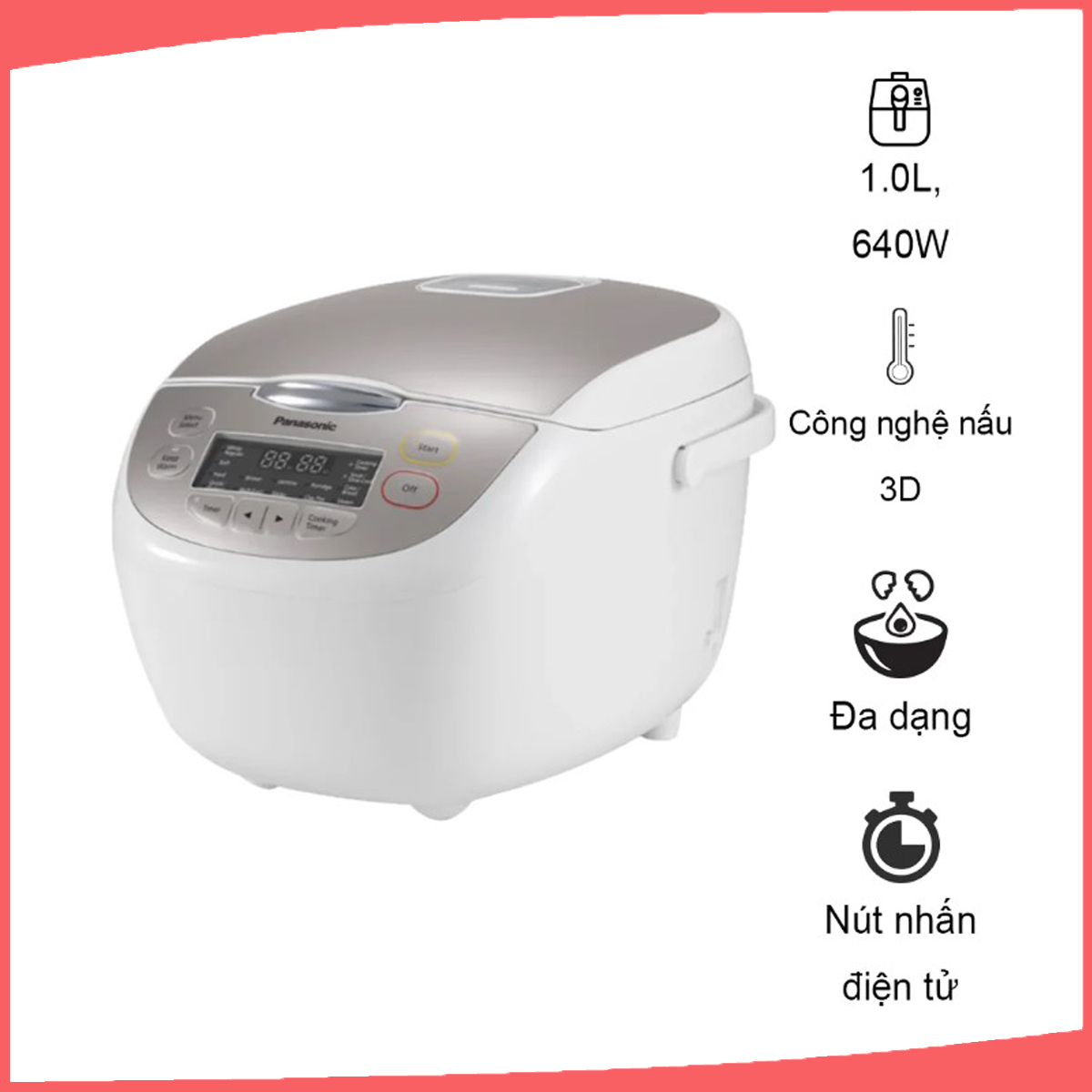 Hình ảnh sản phẩm - [SR-CL108WRAM] Nồi cơm điện tử Panasonic 1 lít
