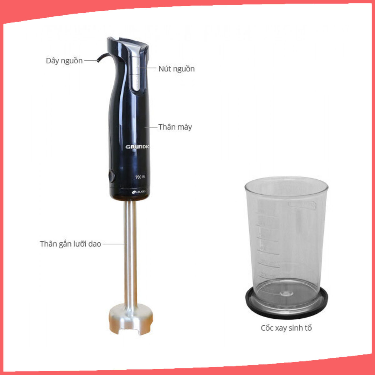 Hình ảnh sản phẩm - [BL6280L] Máy Xay Sinh Tố Cầm Tay Grundig