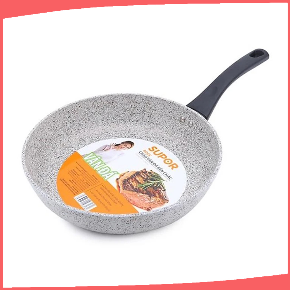 Hình ảnh sản phẩm - [F23A24IH] Chảo nhôm chống dính vân đá đáy từ 24 cm Supor (6 cái/thùng)