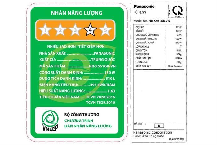 Hình ảnh sản phẩm - [NR-X561GB-VN] Tủ lạnh Panasonic Inverter 510 lít Multi Door