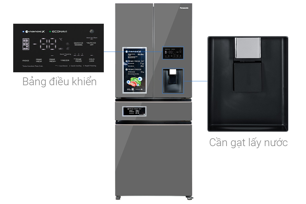 Hình ảnh sản phẩm - [NR-YW590YMMV] Tủ lạnh Panasonic inverter 540 lít 