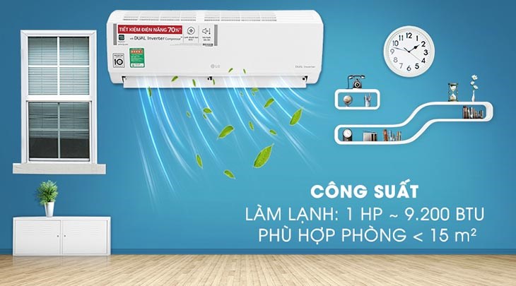 Máy lạnh có công suất 1HP, nạp gas từ ~ 0,85kg