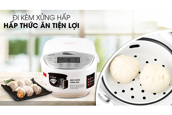 Hình ảnh sản phẩm - [RC-18DH2PV(W)] Nồi Cơm Điện Tử Toshiba 1.8 Lít
