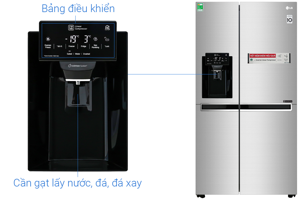 Hình ảnh sản phẩm - [GR-D247JDS] Tủ lạnh LG Inverter 601 lít GR-D247JDS