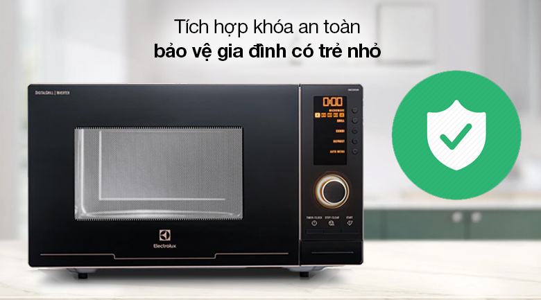 Lò vi sóng Electrolux EMS2382GRI 23 lít - Khóa an toàn