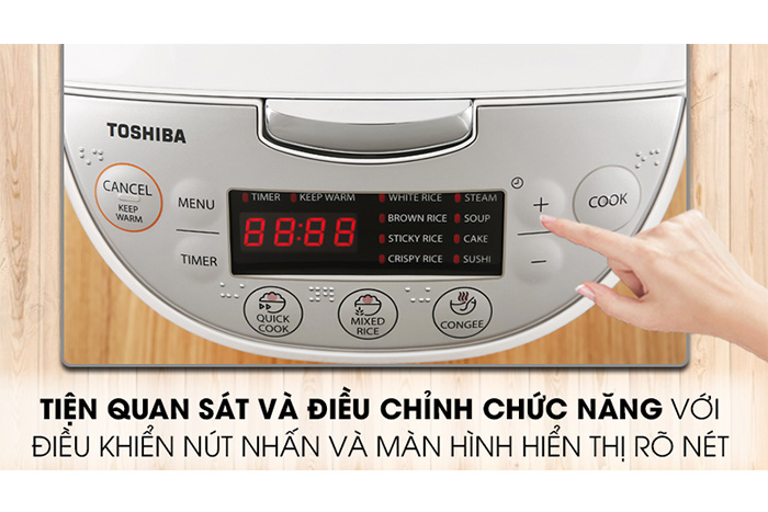 Hình ảnh sản phẩm - [RC-18DH2PV(W)] Nồi Cơm Điện Tử Toshiba 1.8 Lít