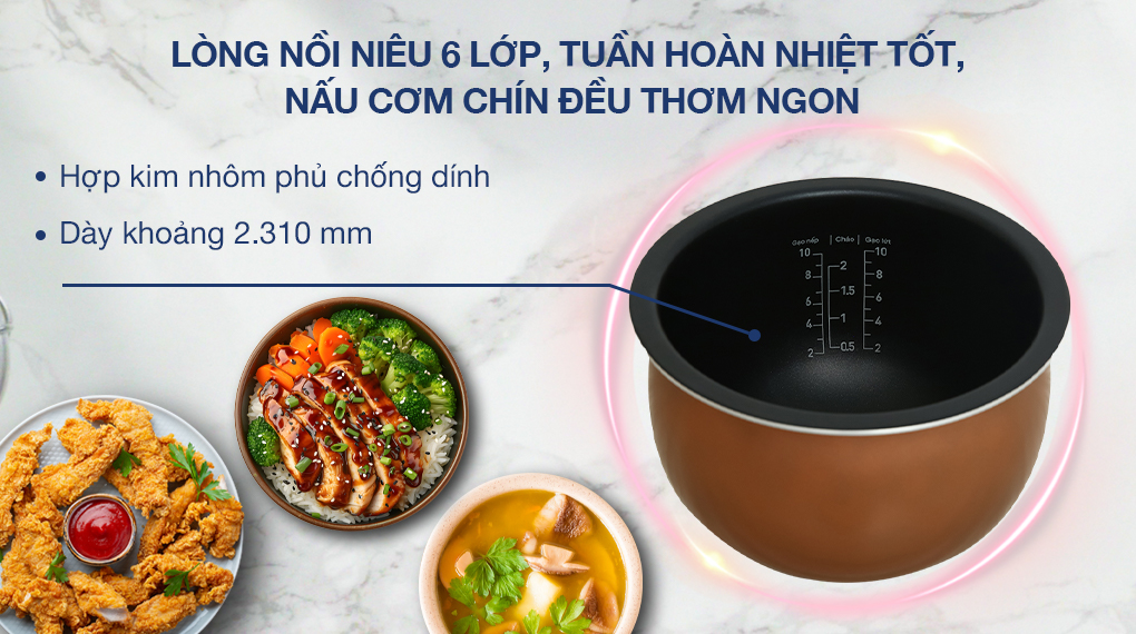 Nồi cơm cao tần Tefal 1.8 lít RK818A68 - Lòng nồi