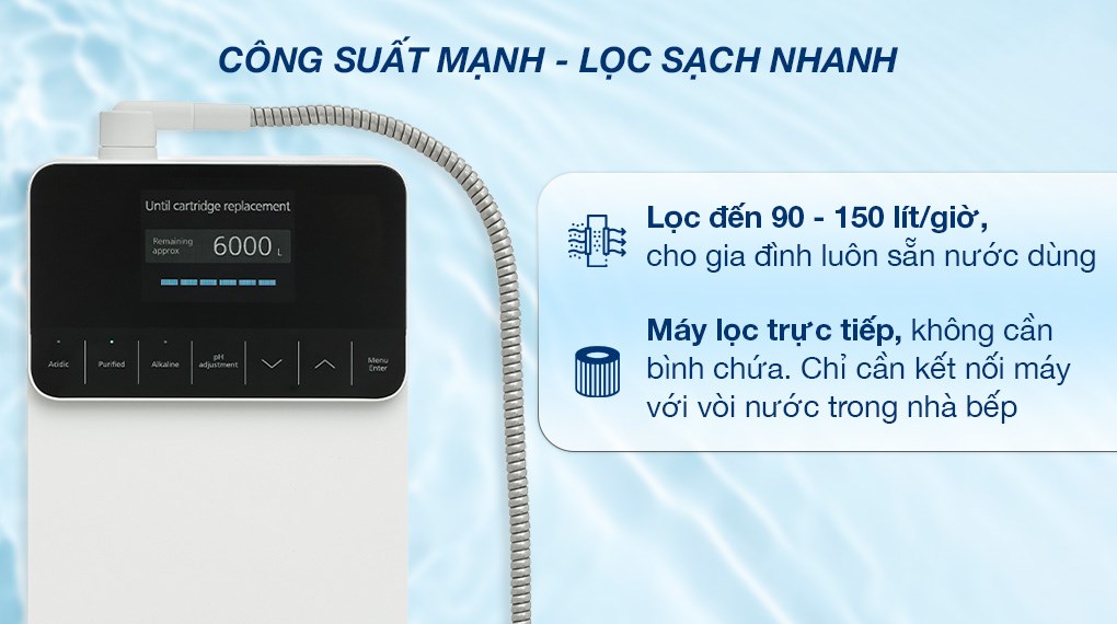 Hình ảnh sản phẩm - [TK-AS700-WVN] Máy Lọc Nước Điện Giải Ion Kiềm Panasonic 5 Tấm Điện Cực