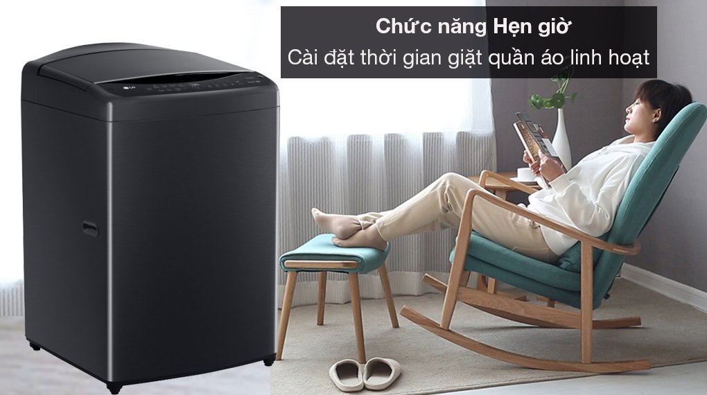 Máy giặt LG Inverter 20 kg TV2520DV7J - Hẹn giờ giúp người dùng tùy chỉnh thời gian giặt linh hoạt