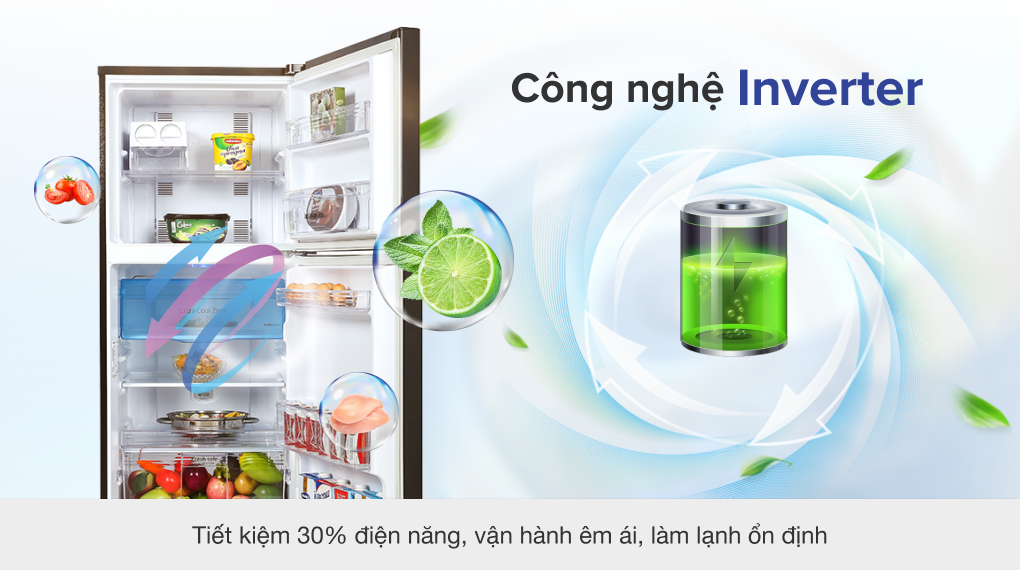 Tủ lạnh Panasonic Inverter 234 lít NR-TV261BPKV có công nghệ tiết kiệm điện năng Inverter