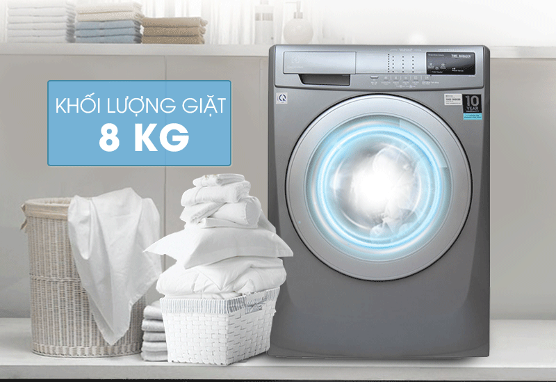 Khối lượng giặt 8 kg - Máy giặt Electrolux Inverter 8 kg EWF12844S