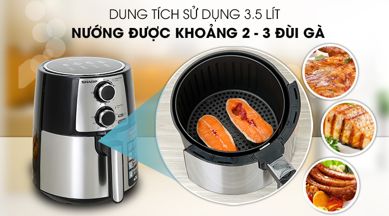 Nồi chiên không dầu Sharp KF-AF42MV-ST - Dung tích sử dụng