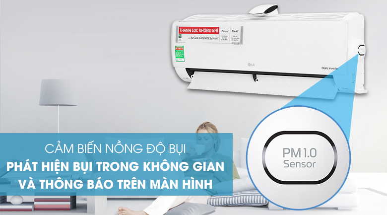 Máy lạnh LG Inverter 1 HP V10APFUV - cảm biến nồng độ bụi