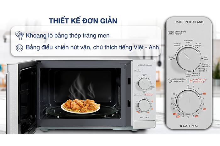 Hình ảnh sản phẩm - [R-G211TV-SL] Lò Vi Sóng Sharp Có Nướng 21 Lít