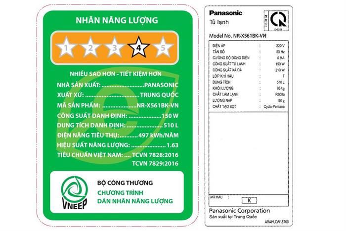 Hình ảnh sản phẩm - [NR-X561BK-VN] Tủ lạnh Panasonic Inverter 510 lít Multi Door
