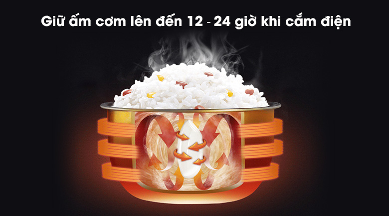 Giữ ấm cơm lâu - Nồi cơm điện tử Tefal 1.8 lít RK752168