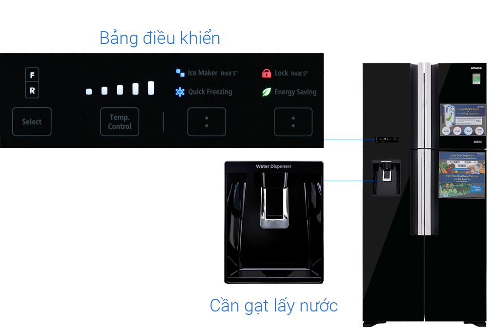 Hình ảnh sản phẩm - [R-FW690PGV7X-GBK] Tủ lạnh Hitachi Inverter 540 lít