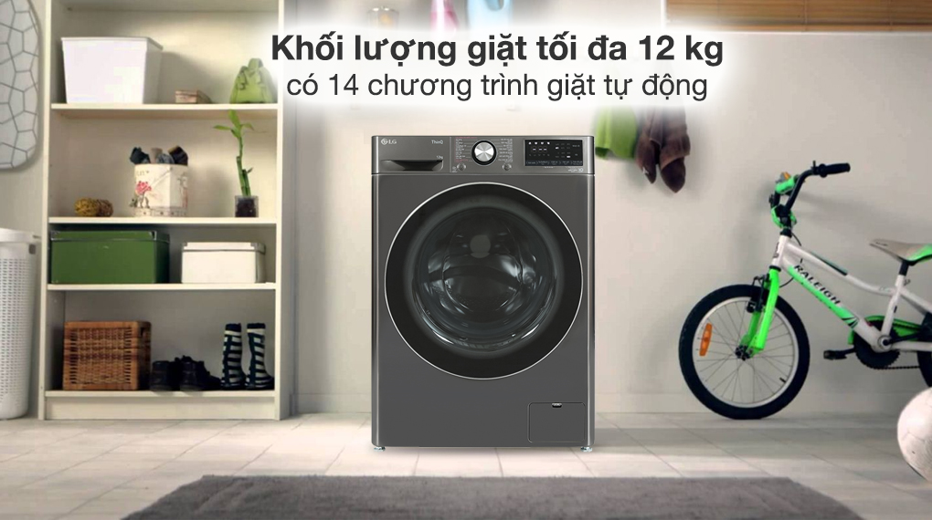 Máy giặt LG AI DD Inverter 12 kg FV1412S3B - Khối lượng giặt và chương trình giặt