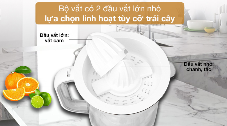 Máy vắt cam Sharp EJ-J415-WH - 2 đầu vắt lớn, nhỏ linh hoạt