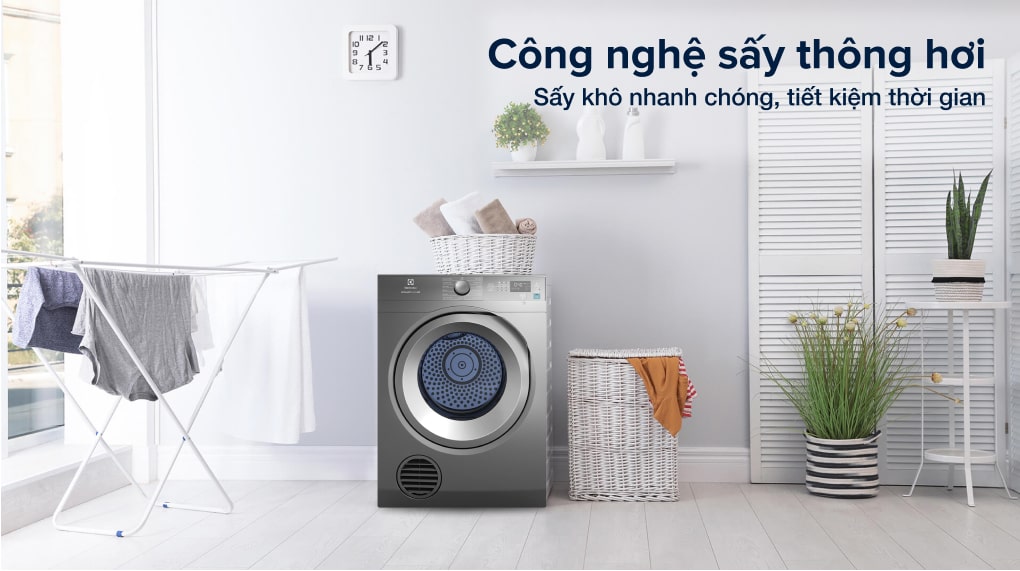 Máy sấy thông hơi Electrolux 8.5 kg EDS854N3SB - Cơ chế sấy thông hơi