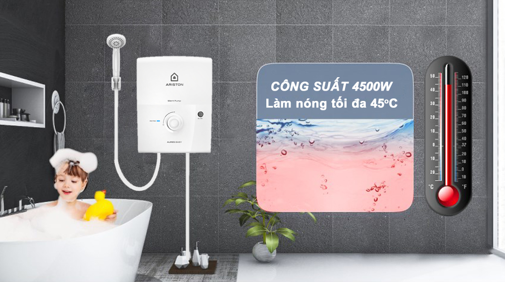 Máy nước nóng trực tiếp Ariston AURES EASY 4.5 D - Đặc điểm làm nóng