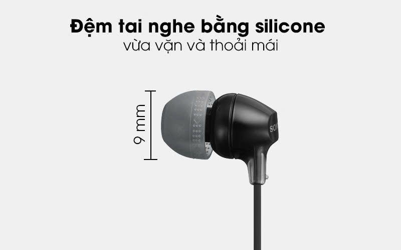 Tai nghe EP Sony MDR-EX15APLIZE có đệm tai nghe bằng silicone