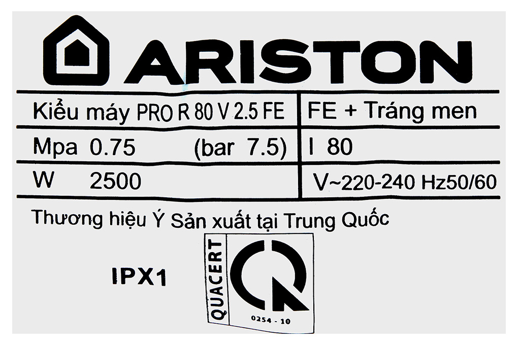 Hình ảnh sản phẩm - [PRO R 80 V 2.5 FE] Máy Nước Nóng Gián Tiếp Ariston 80 Lít