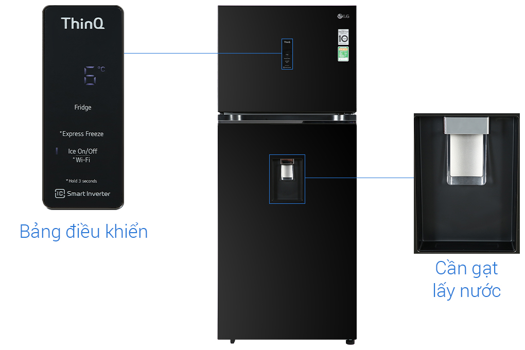 Hình ảnh sản phẩm - [GN-D372BLA] Tủ lạnh LG Inverter 374 lít 